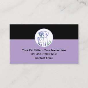 Cute Affordable Pet Sitter Business Cards