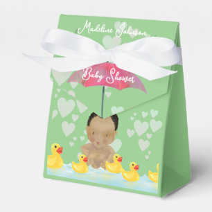 Cute African American Baby Shower with Rubber Duck Favour Box