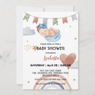 Cute African american boys baby shower Invitation