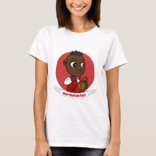 Cute African American Christmas baby cartoon T-Shirt
