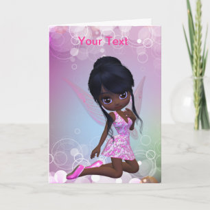 Cute African American Girl Greeting Card