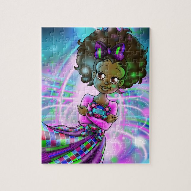 Cute African American Girl Jigsaw Puzzle (Vertical)