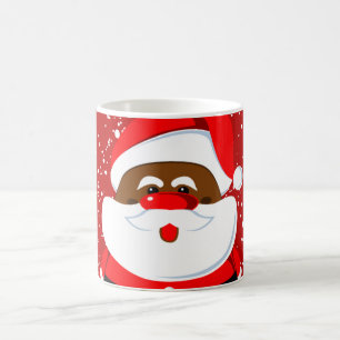 Cute African-American Santa Claus Christmas Coffee Mug
