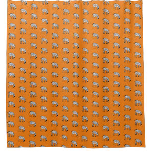Cute African Art, 'Orange and Zebra Pattern Shower Curtain