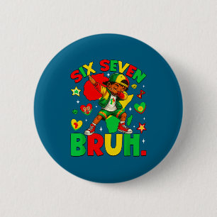 Cute African Black Dabbing Bruh Seven History Amer 6 Cm Round Badge