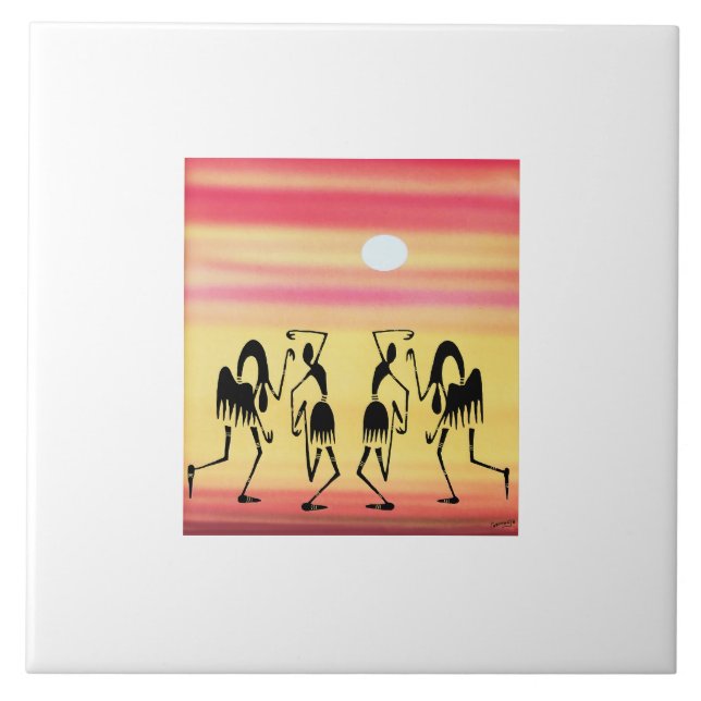 Cute African Break Dance  Tile (Front)