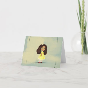cute African cartoon girl Card