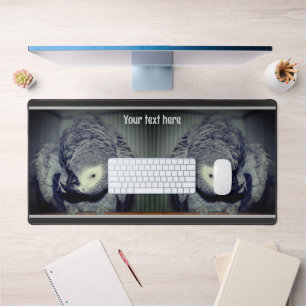 Cute African Grey Parrot Personalised Desk Mat