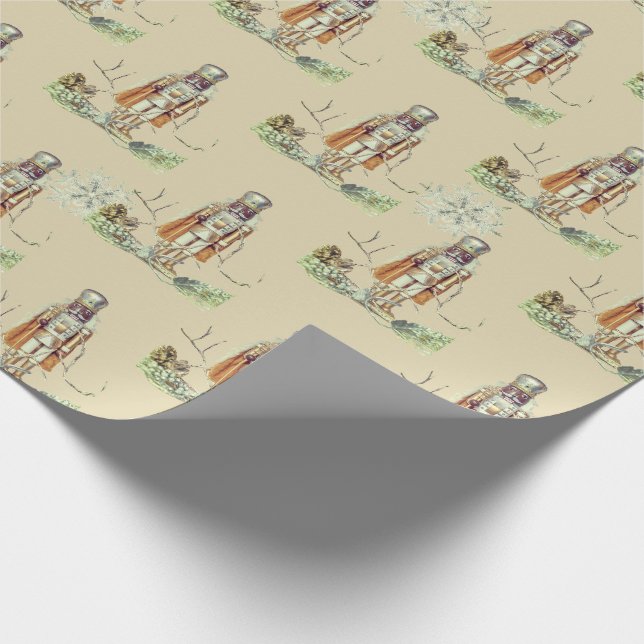 Cute African Nutcracker Snowflakes  Wrapping Paper (Corner)