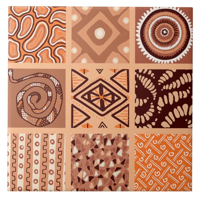 Cute African style pattern  Tile (Front)