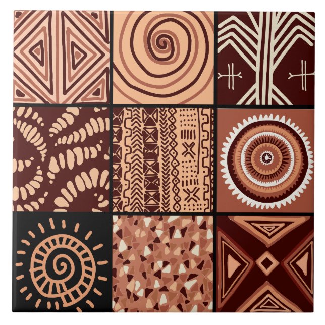 Cute African style pattern  Tile (Front)