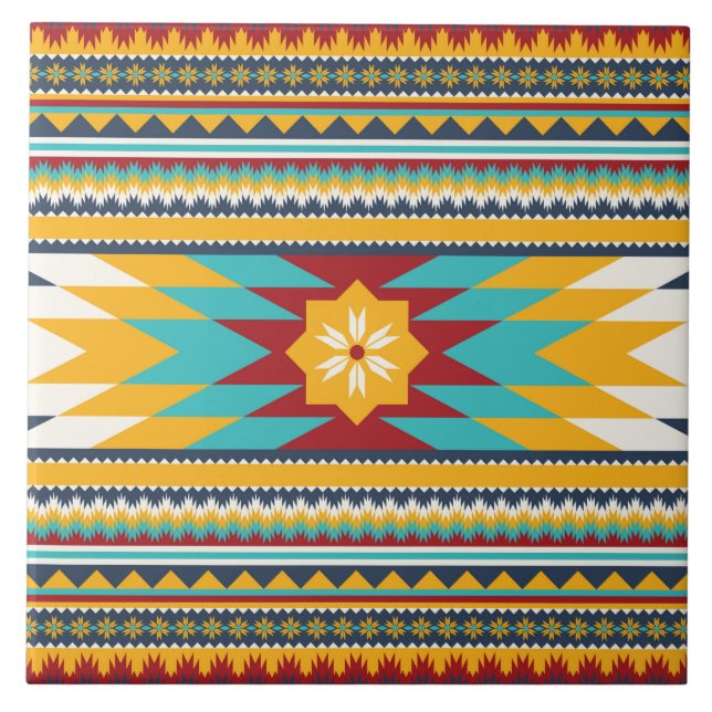 Cute African style pattern Tile (Front)