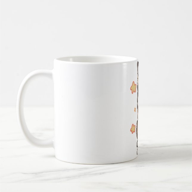 Cute African wild dog drawing Coffee Mug (Left)