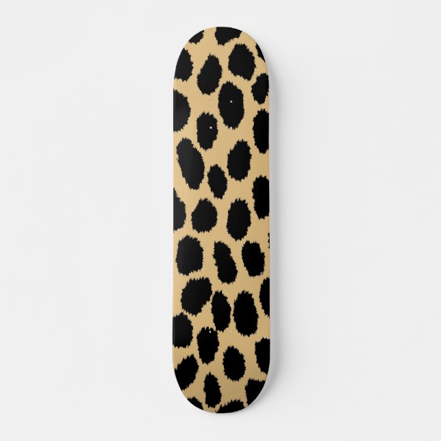 Cute African Wildlife Cheetah Animal Print Pattern Skateboard (Front)