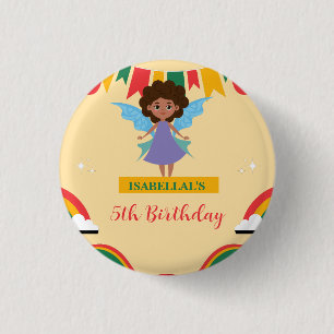 Cute afro angel African american girls Birthday 3 Cm Round Badge