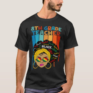 Cute Afro Smart women Black History Month 8th Grad T-Shirt