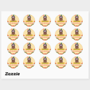 Cute afro unicorn African american girls Birthday  Classic Round Sticker