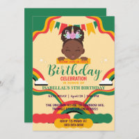 Cute afro unicorn African american girls Birthday