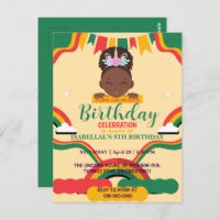 Cute afro unicorn African american girls Birthday 