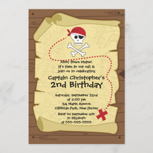 Cute Ahoy Mates Pirate Birthday Party Invitations