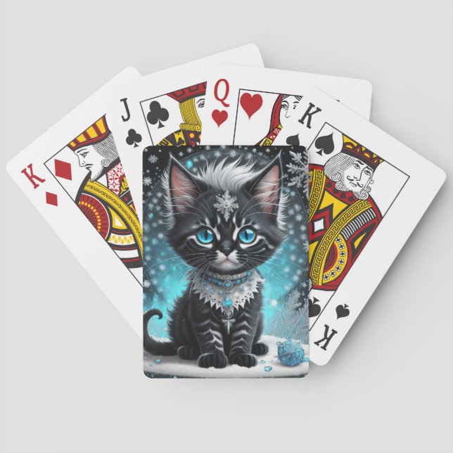 Cute Ai Generated Kitten Playing Cards (Back)