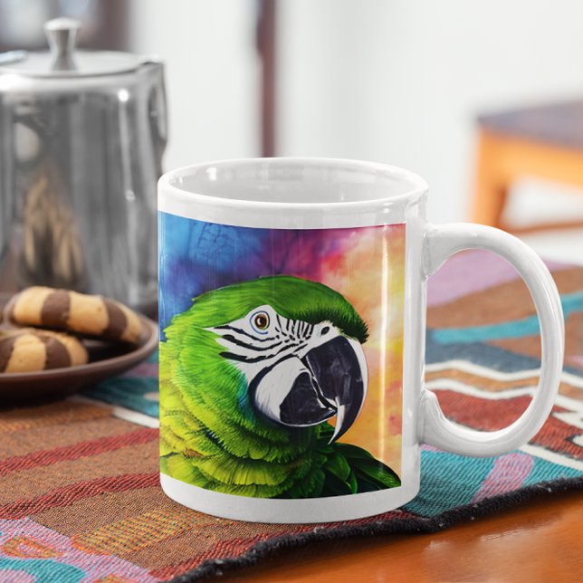 Cute AI Generated Parrots Close Up Coffee Mug (Creator Uploaded)