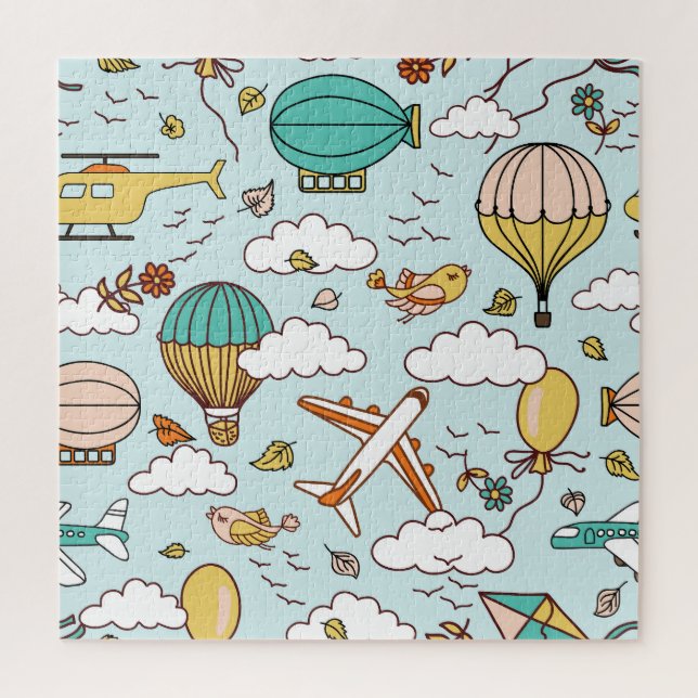 Cute Air Balloons Seamless Pattern Jigsaw Puzzle (Vertical)