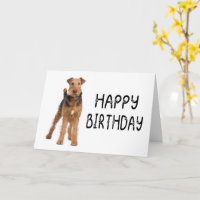 Cute Airedale Terrier Puppy Dog Happy Birthday