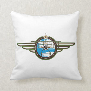 Cute Airforce Pilot and Biplane Cushion