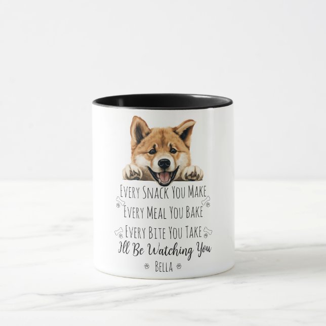 Cute Akita Dog Funny Custom Mug (Center)