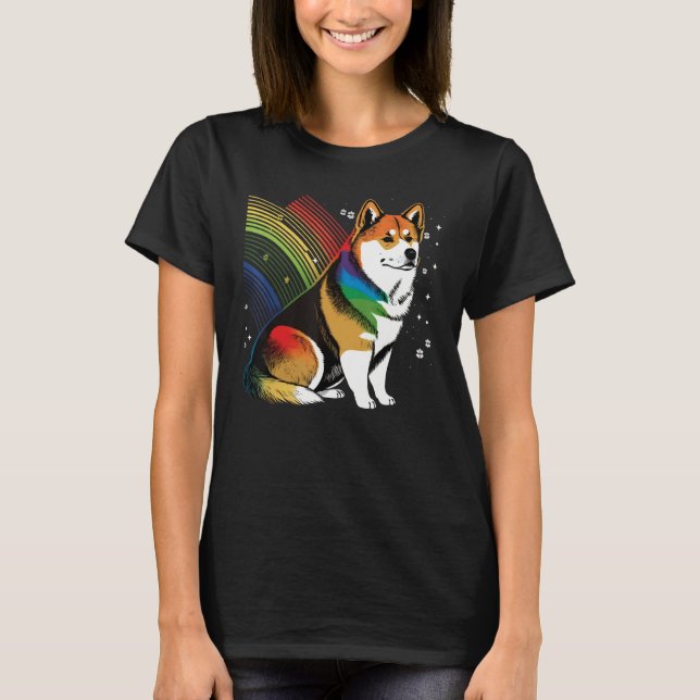 Cute Akita Inu Dog on Akita Inu T-Shirt (Front)
