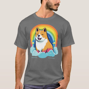 Cute Akita Inu Rainbow Cloud Kawaii Dog Happy Pupp T-Shirt