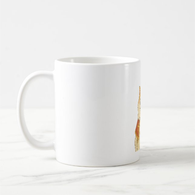 Cute Akita Pope - Funny Dog Design Coffee Mug (Left)