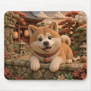 Cute Akita Puppy, Baby Dog Mouse Mat