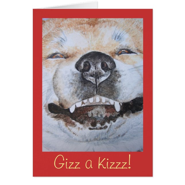 cute akita smiling funny dog (Front)