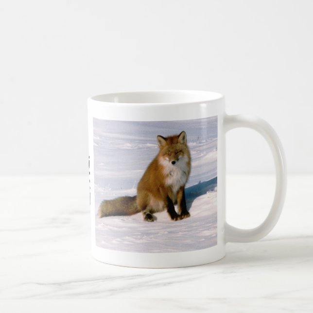 Cute Alaska Red Fox Morning Latte Coffee Mug (Right)