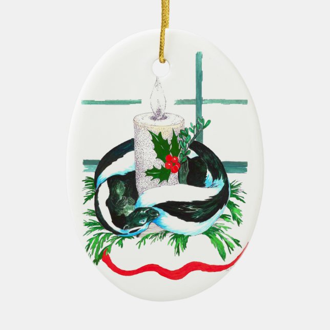 Cute Alaska Wildlife Christmas Oval Tree Ornament (Front)