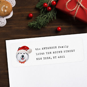Cute Alaskan Malamute Christmas Dog Return Address