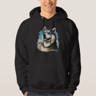 Cute Alaskan Malamute Dog on Alaskan Malamute  2 Hoodie