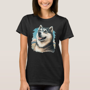 Cute Alaskan Malamute Dog on Alaskan Malamute 2 T-Shirt