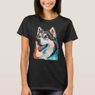 Cute Alaskan Malamute Dog on Alaskan Malamute  3 T-Shirt