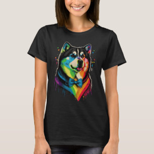 Cute Alaskan Malamute Dog on Alaskan Malamute T-Shirt