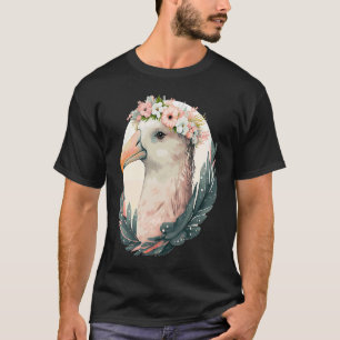 Cute Albatross Bird Flower Crown Floral Tropical B T-Shirt