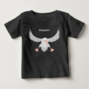Cute albatross bird flying cartoon illustration baby T-Shirt