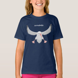 Cute albatross bird flying cartoon illustration T-Shirt