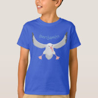 Cute albatross bird flying cartoon illustration