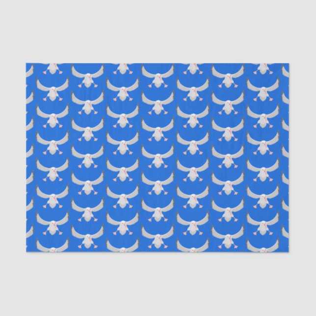 Cute albatross bird flying cartoon illustration tissue paper (Front)
