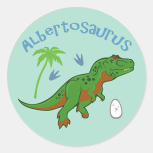 Cute Albertosaurus Classic Round Sticker