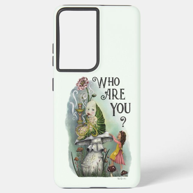 Cute Alice in Wonderland and the Caterpillar Art Samsung Galaxy S21 Ultra Case (Back)