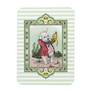 Cute Alice in Wonderland Late White Rabbit Art Magnet